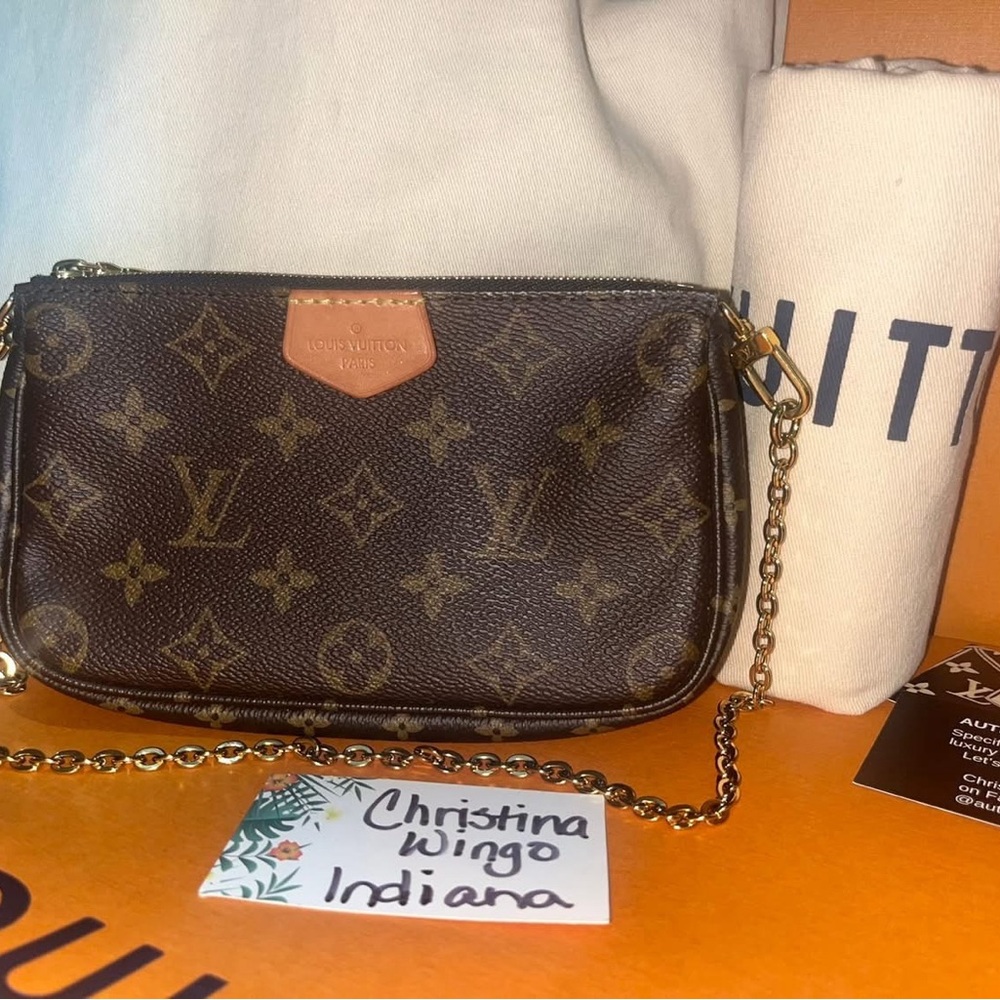 Louis Vuitton Brown Monogram Wristlet with Gold Chain ❌❌SOLD❌❌